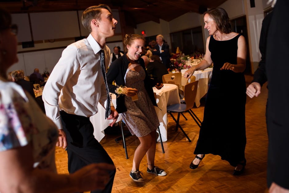 teens dancing at wedding