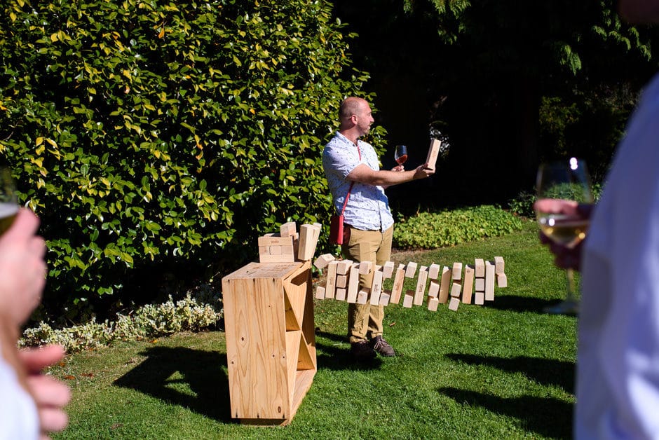 guest toppling lawn jenga