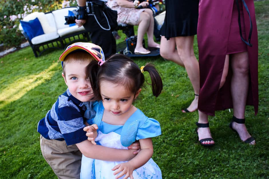 kids playing at wedding