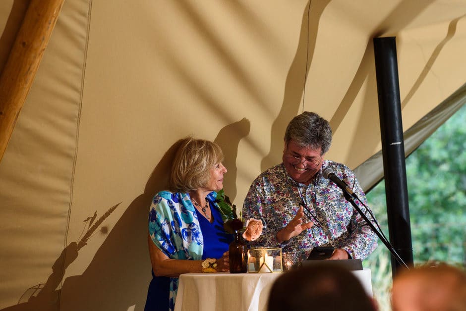 bride's parents giving toast