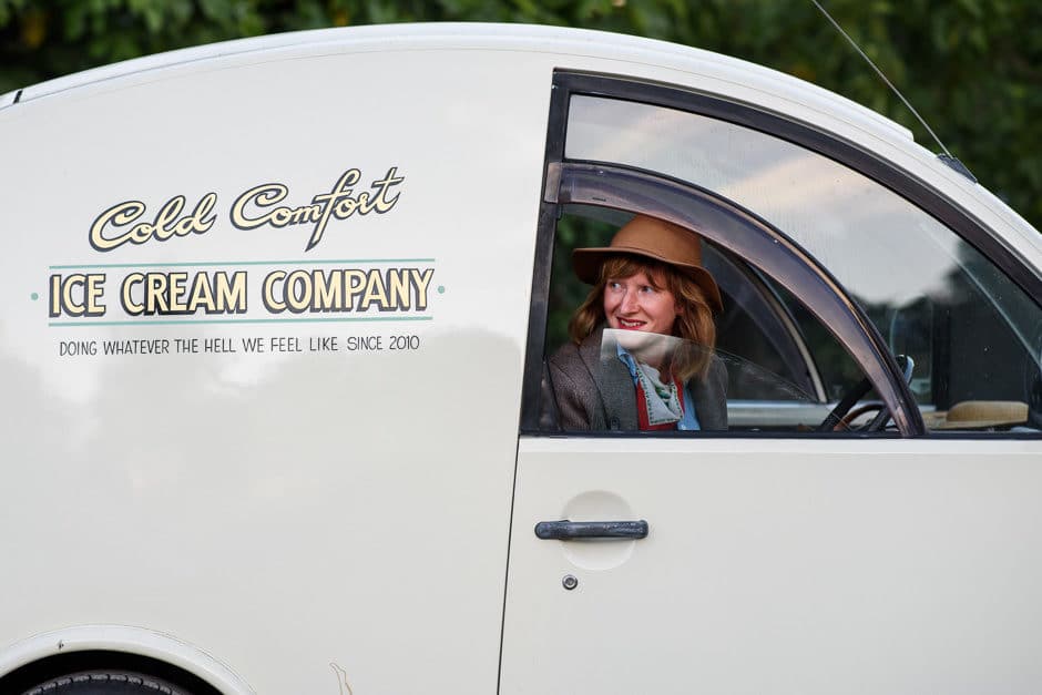 cold comfort ice cream truck at wedding