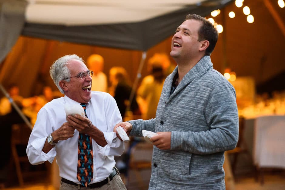 guests laughing with ice cream sandwiches