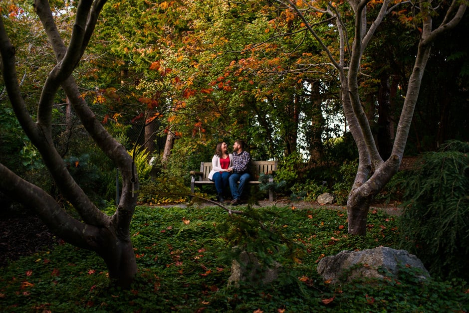 fall colour engagement session victoria bc