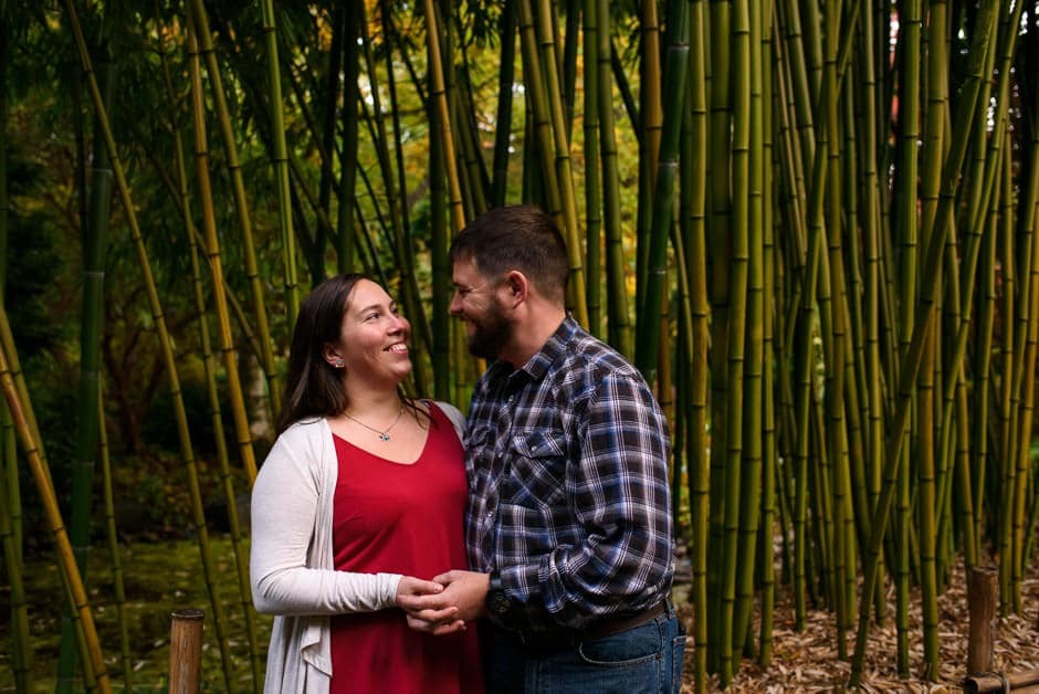 couple portraits with bamboo