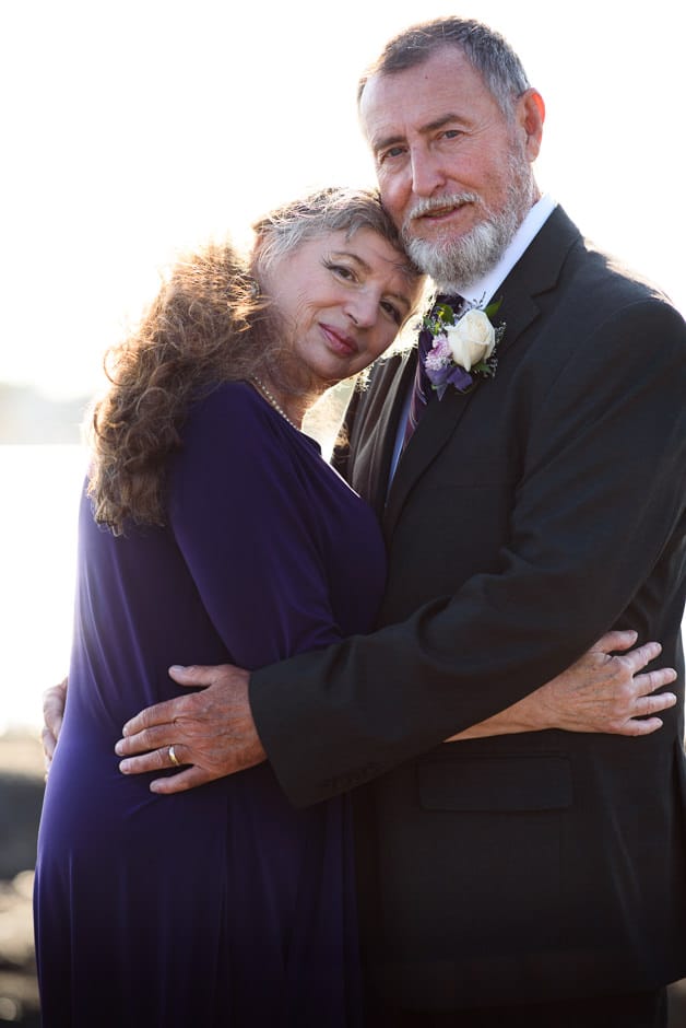 married couple portrait at ross bay beach