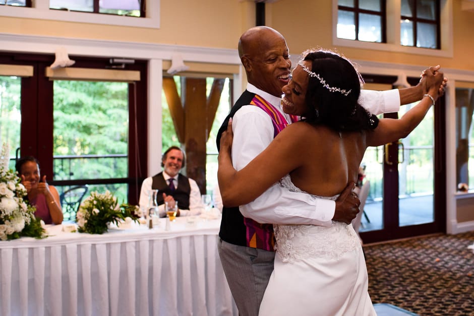 father daughter dance at golf club wedding